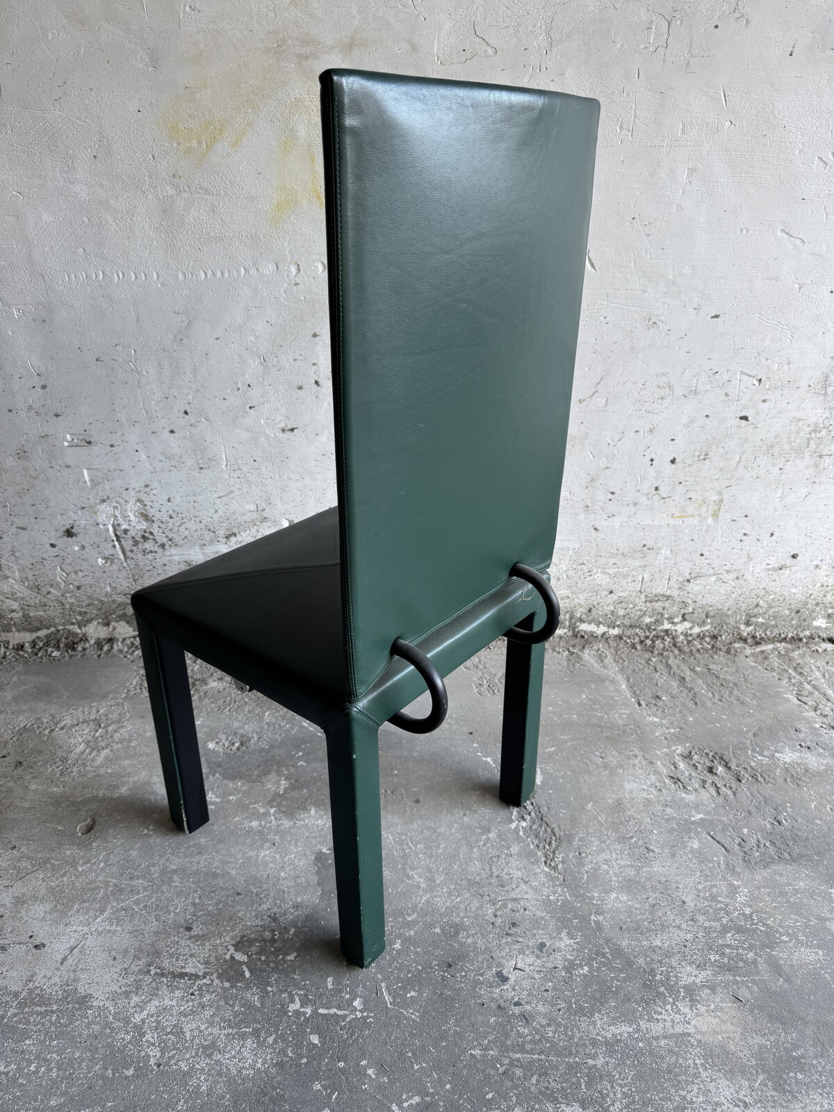 Set fo 4 Arcadia green leather chairs by Paolo Piva for B&B Italia