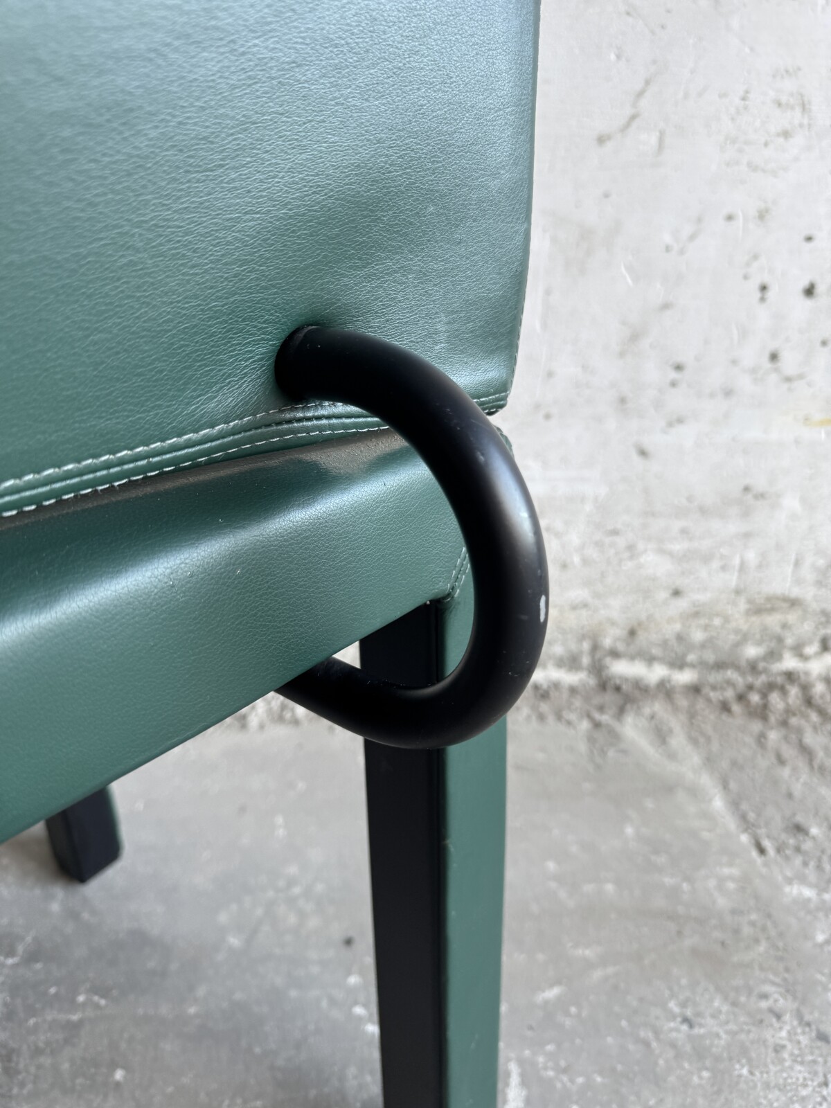 Set fo 4 Arcadia green leather chairs by Paolo Piva for B&B Italia