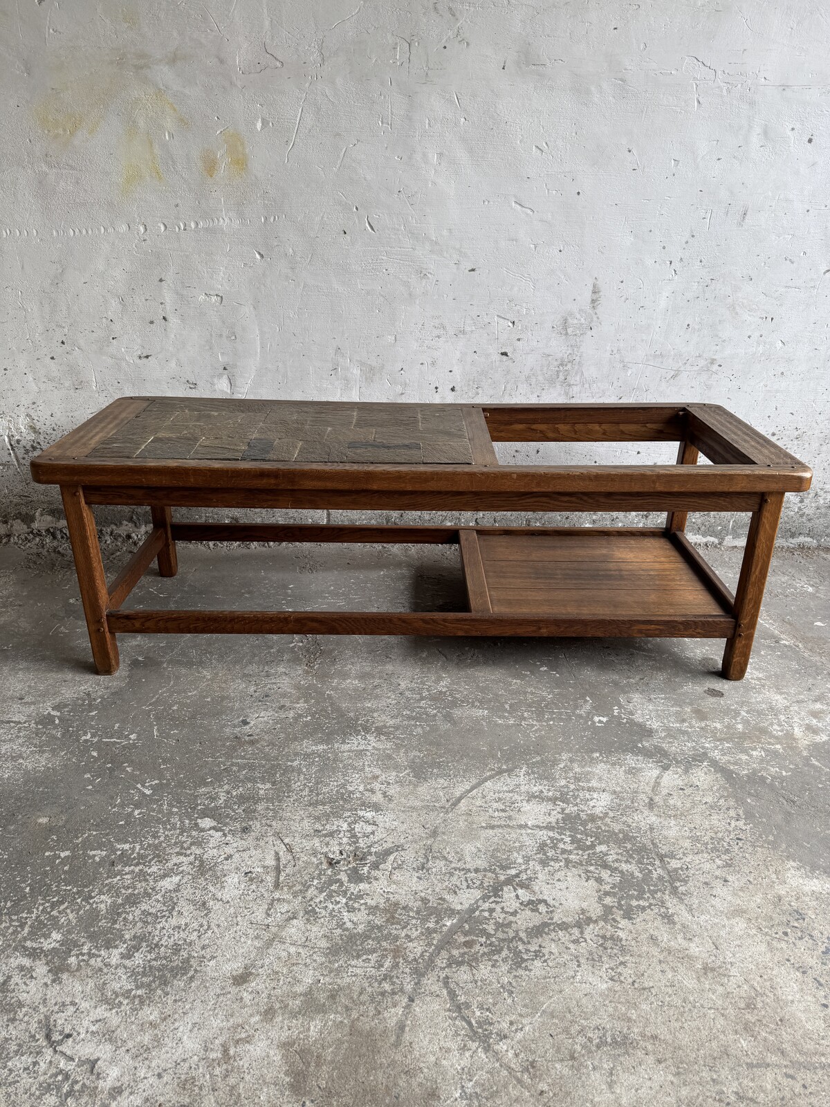 Stone and Wood Coffee Table