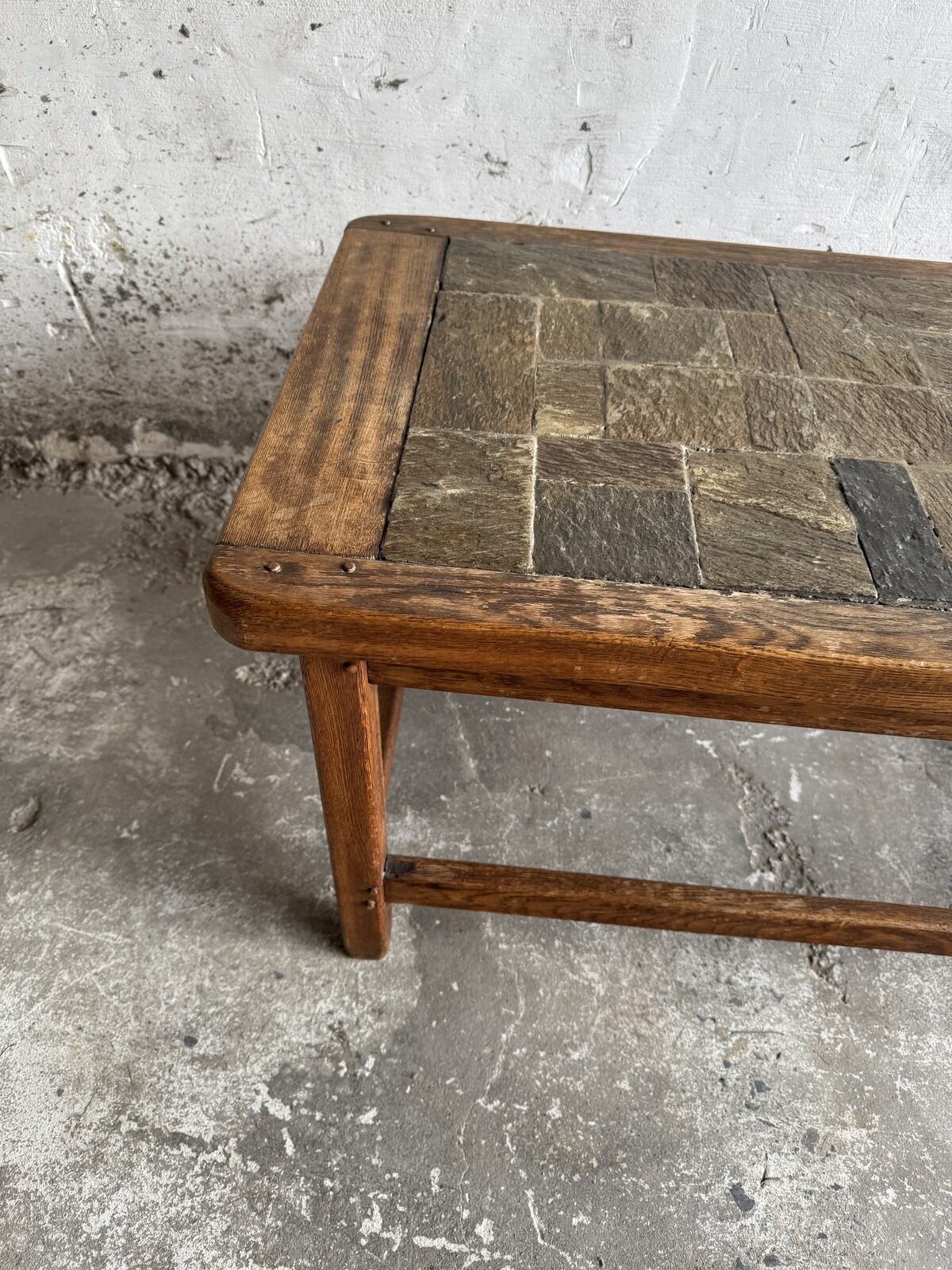 Stone and Wood Coffee Table