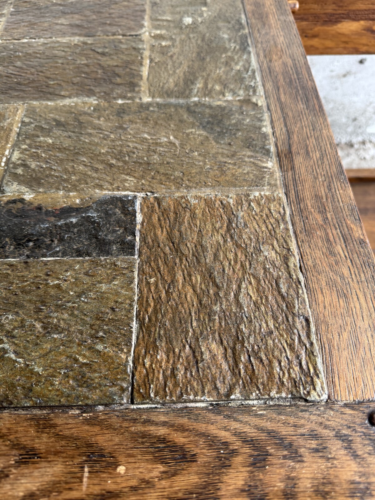 Stone and Wood Coffee Table