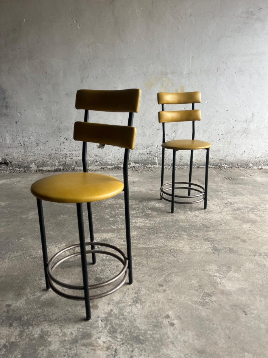 Two mid century barstools