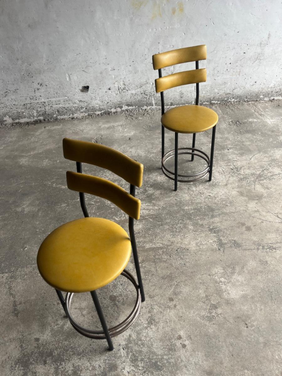 Two mid century barstools