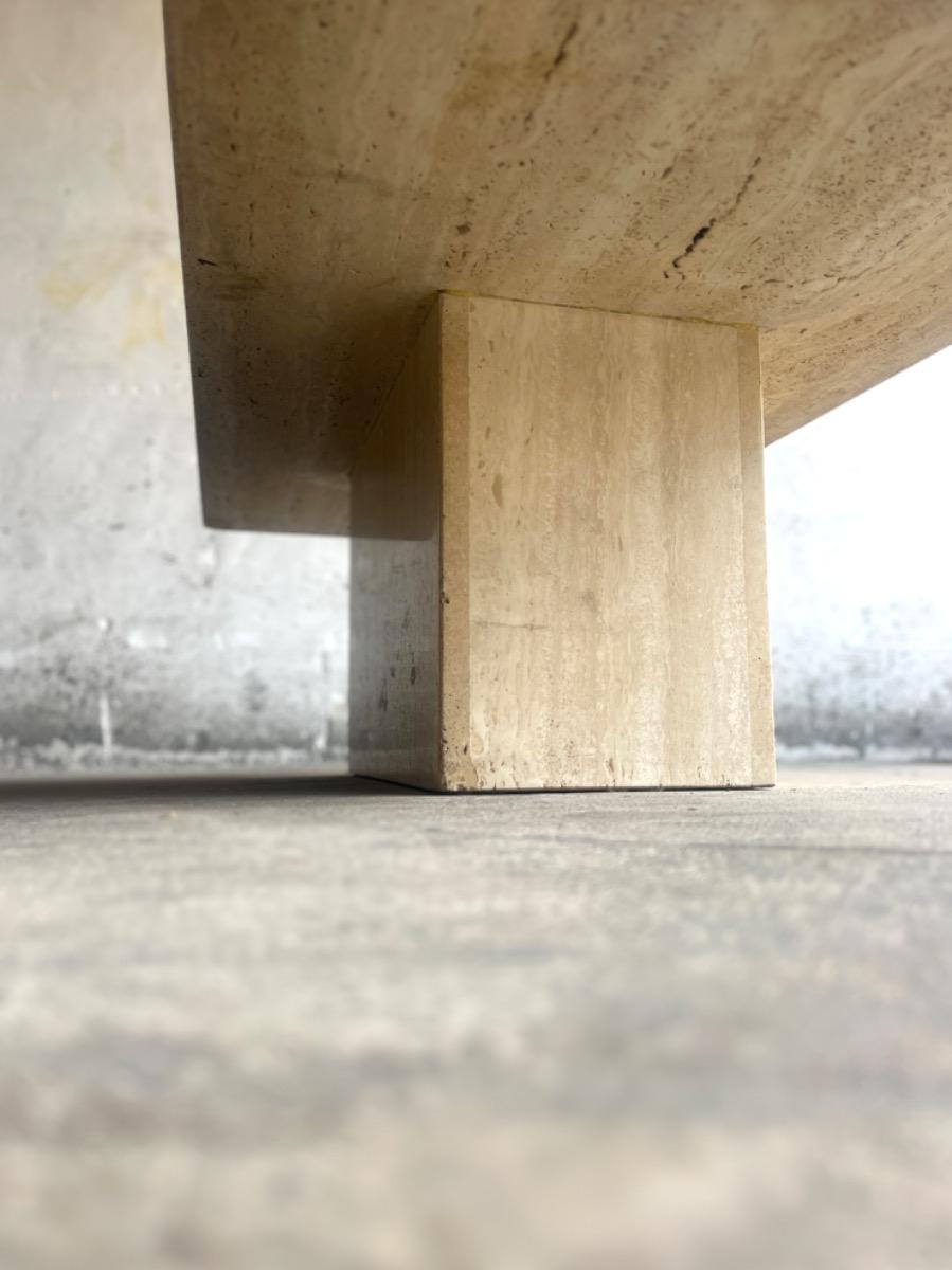 Vintage Italian Travertine Coffee Table, 1960s