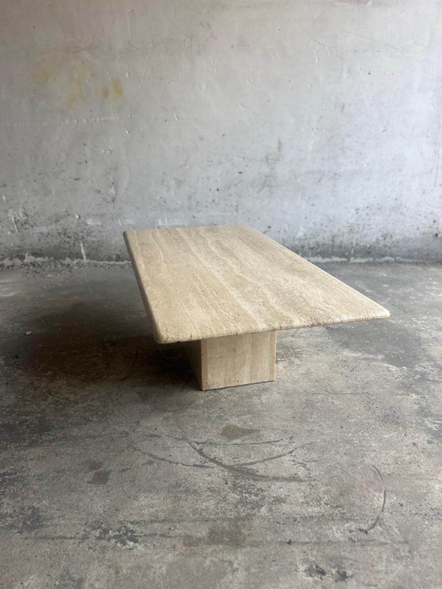 Vintage Italian Travertine Coffee Table, 1960s