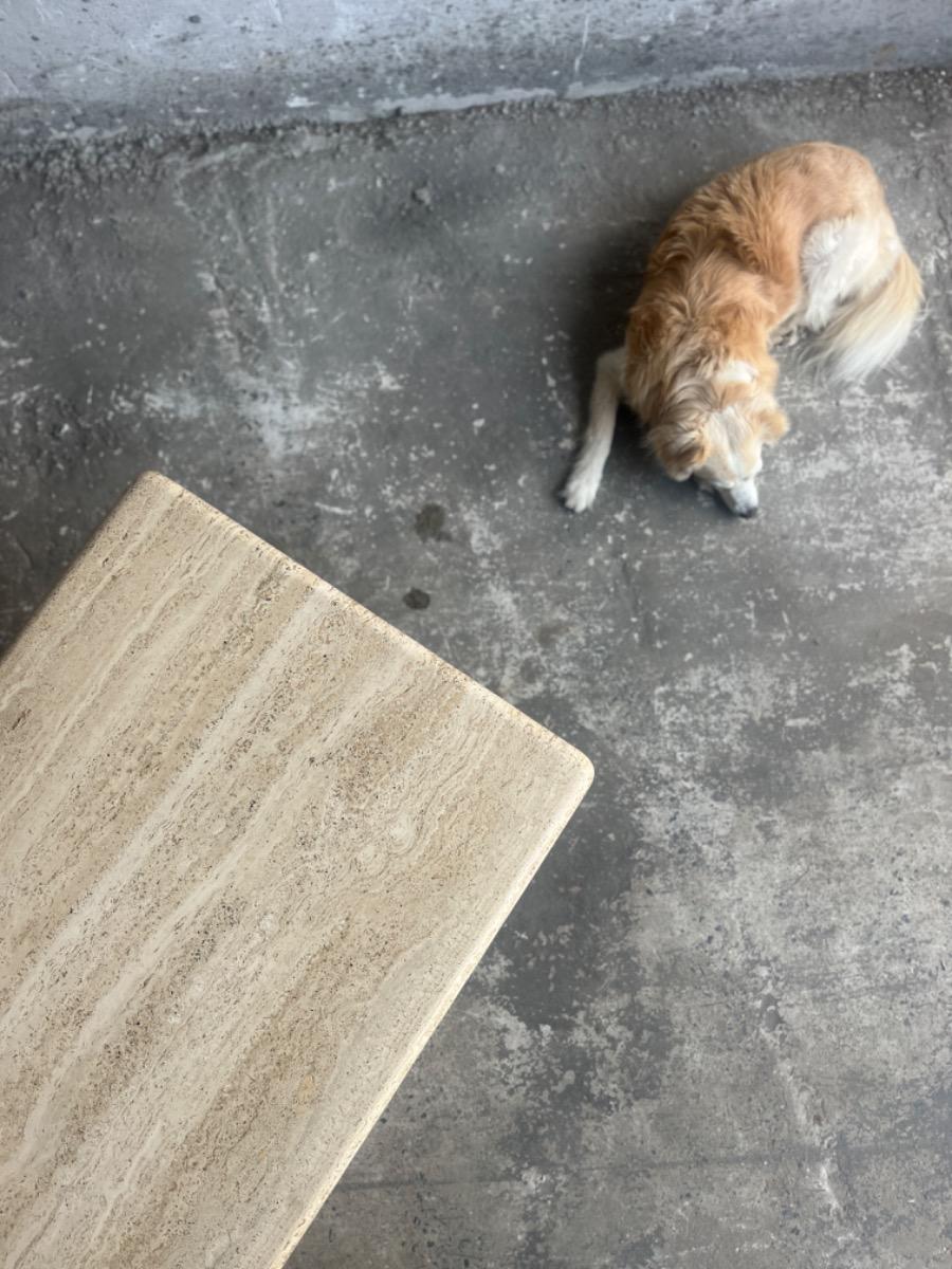 Vintage Italian Travertine Coffee Table, 1960s