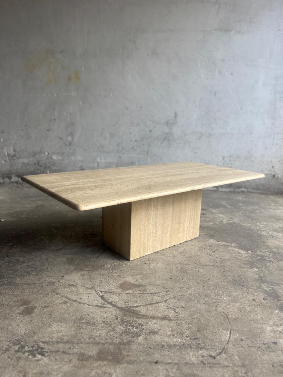 Vintage Italian Travertine Coffee Table, 1960s