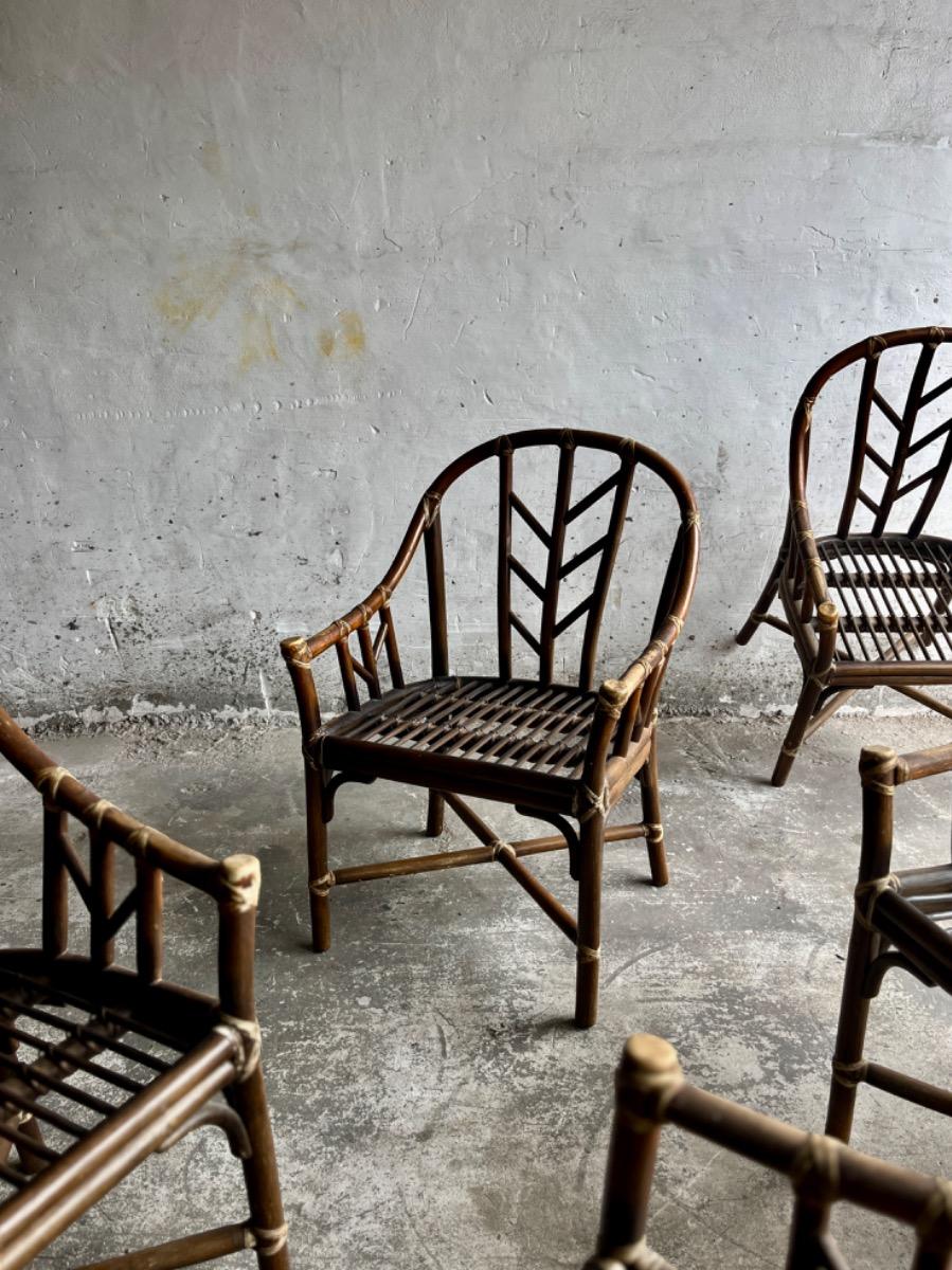 Vintage Rattan Armchairs(6pcs) from McGurie, 1970s