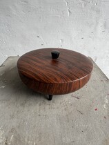 Vintage Teak-Imitation Metal Box, 1960s