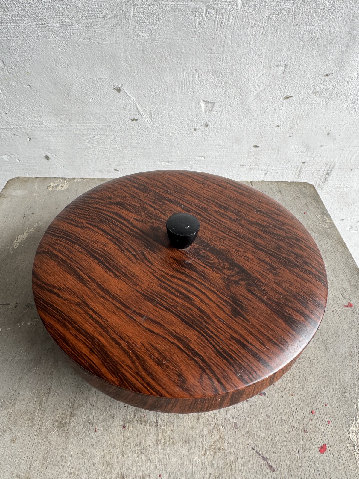 Vintage Teak-Imitation Metal Box, 1960s