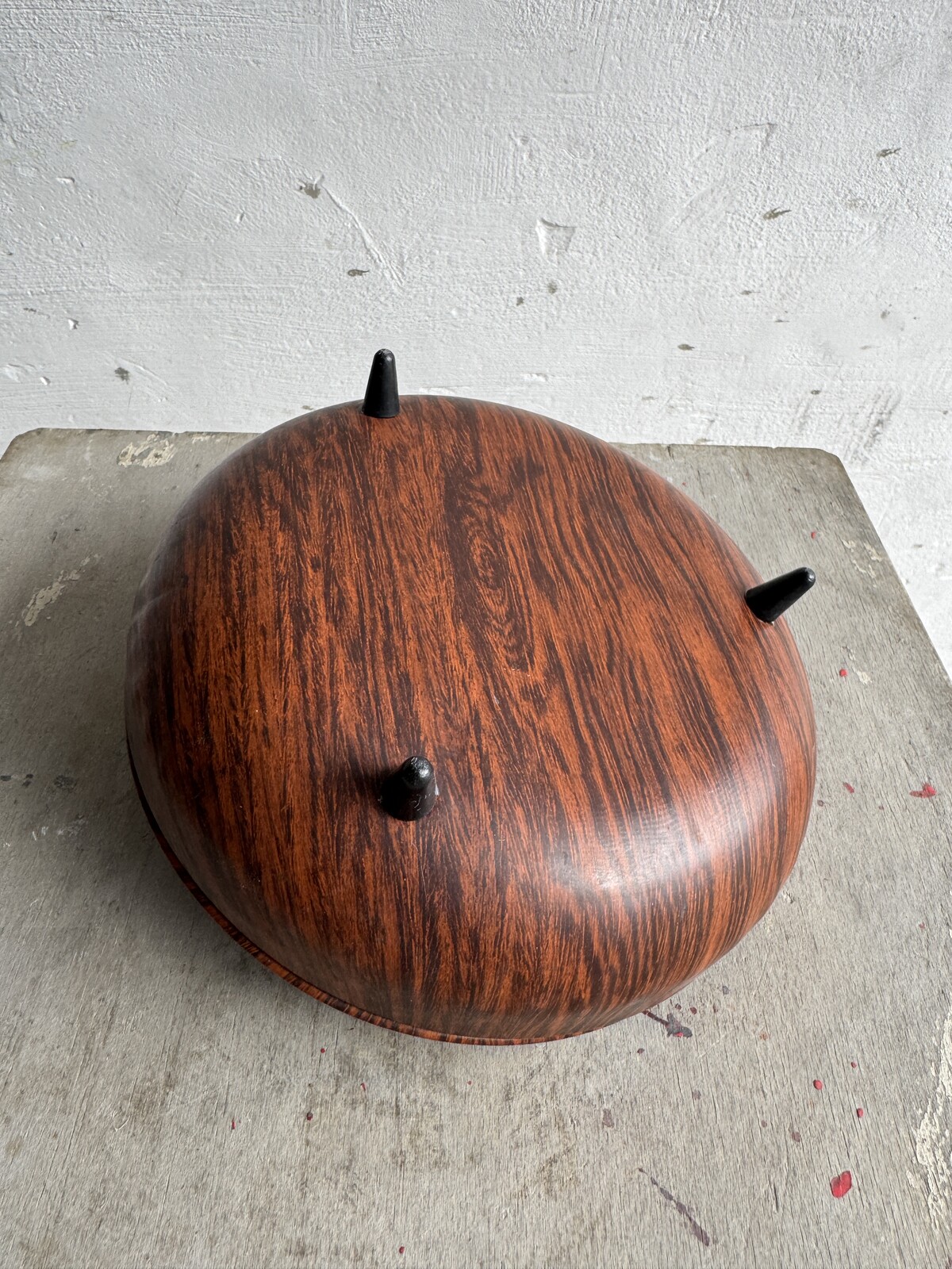 Vintage Teak-Imitation Metal Box, 1960s